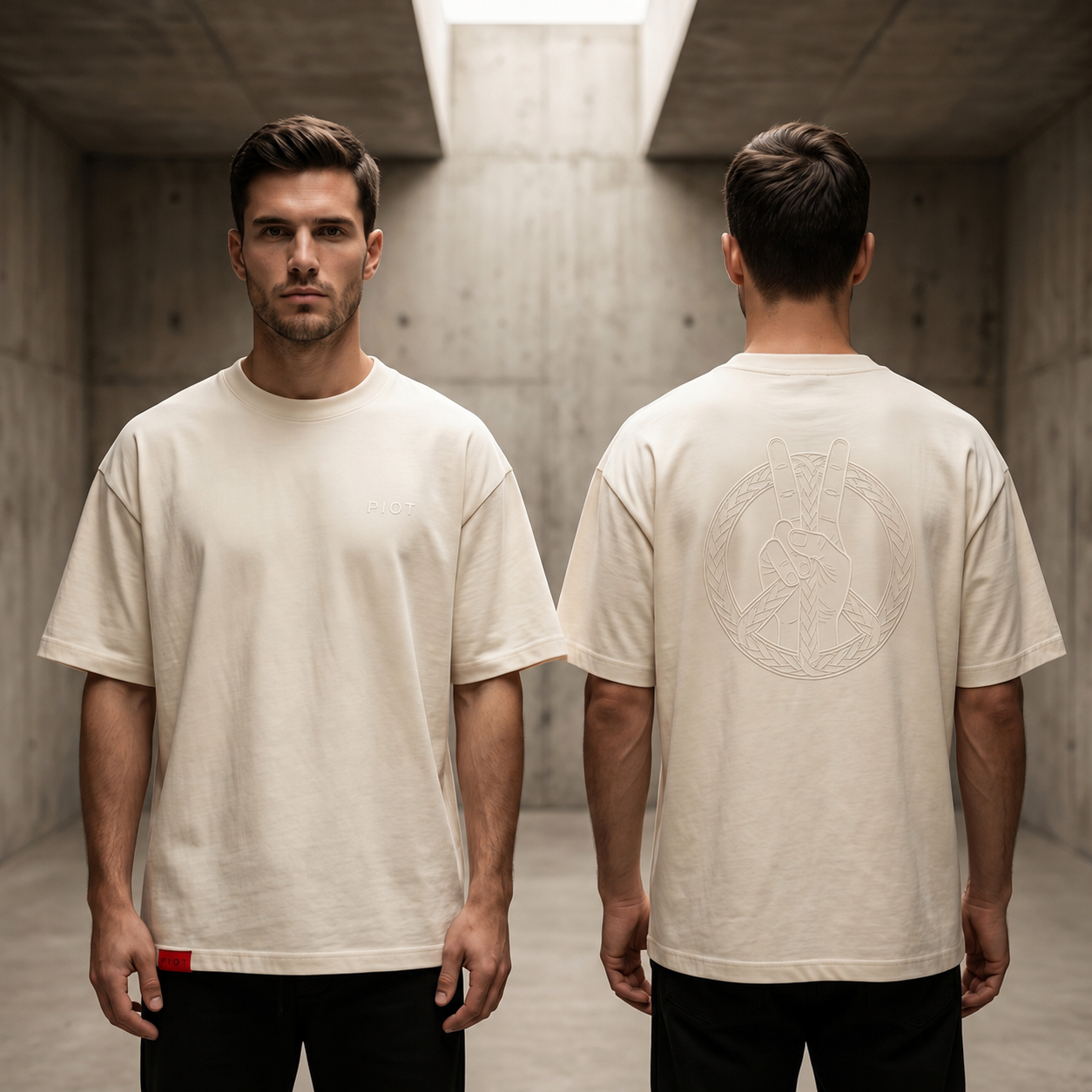 PIOT BOLD CREAM oversized T-shirt preview