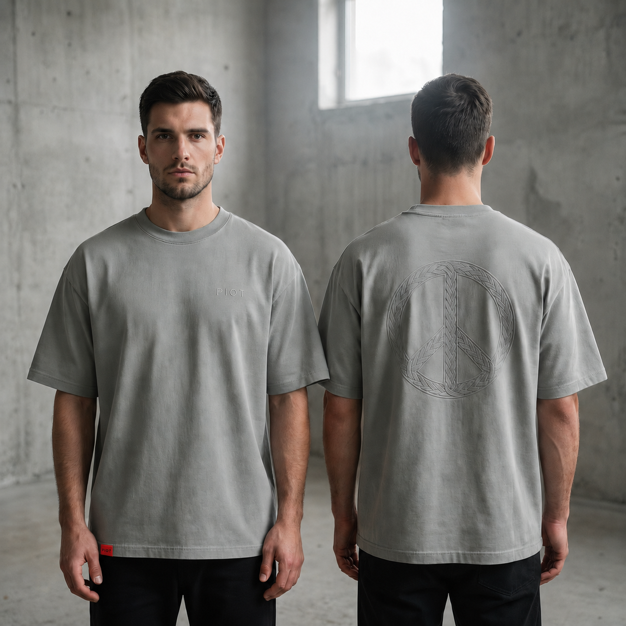 PIOT BOLD MISTY GREY oversized T-shirt preview