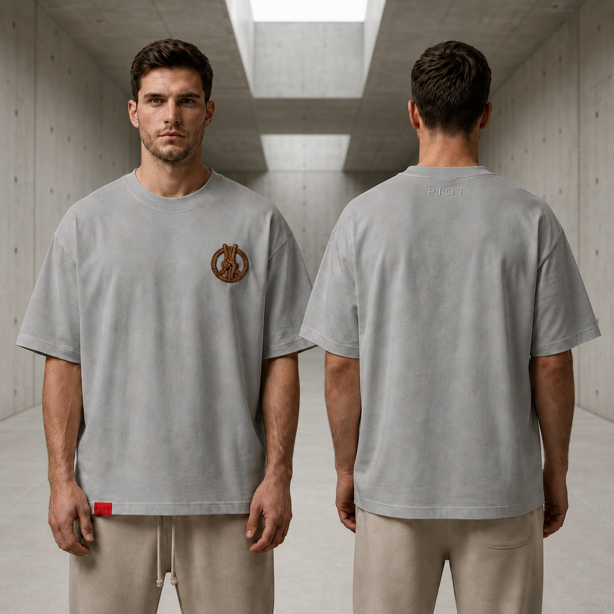 PIOT CLEAN MISTY GREY worn front and back