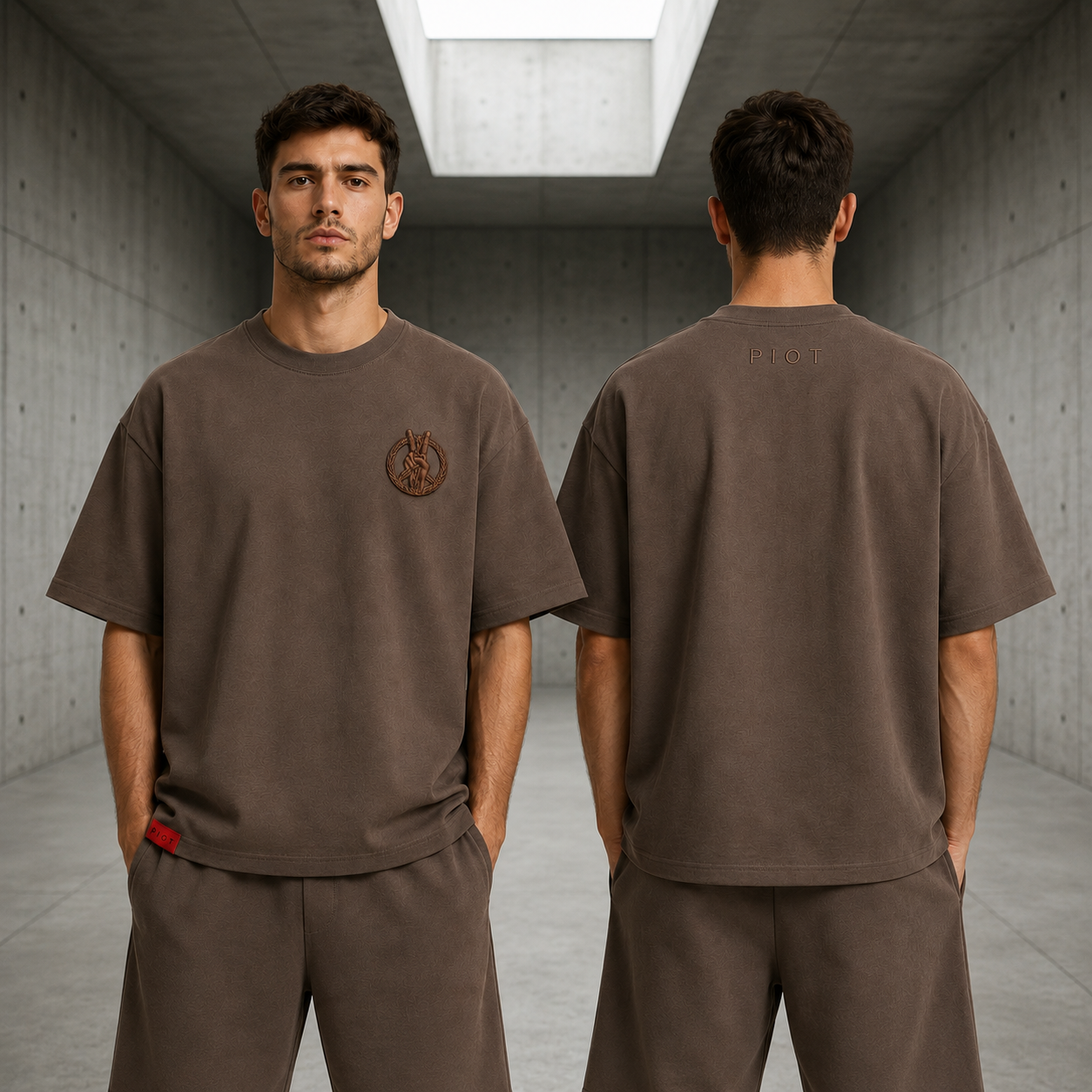 PIOT CLEAN MOCHA worn front and back